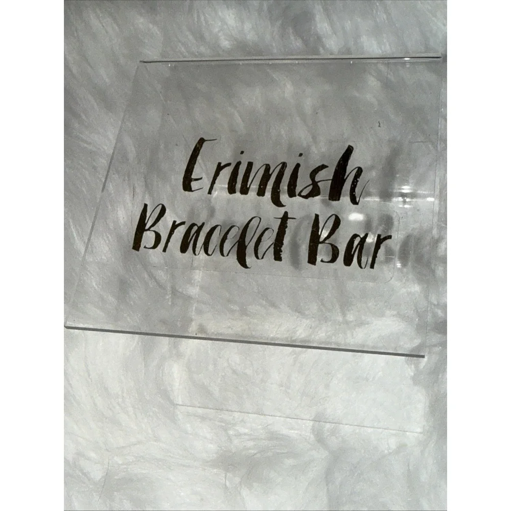 Erimish Bracelet Bar Acrylic Jewelry Display Stands Clear Gold Logo Set of 4